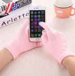 Women's Cashmere wool Knitted Gloves Winter Warm thick touch screen gloves Solid Mittens for Mobile Phone Tablet Pad