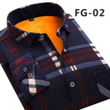 Aoliwen 2020 Fashion Men's Slim Shirts Autumn And Winter Thickening Warm Plaid 24 Colors Male Social Shirt Clothing Size M-5Xl
