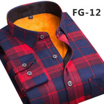Aoliwen 2020 Fashion Men's Slim Shirts Autumn And Winter Thickening Warm Plaid 24 Colors Male Social Shirt Clothing Size M-5Xl