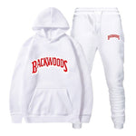 fashion brand Backwoods Men's Set Fleece Hoodie Pant Thick Warm Tracksuit Sportswear Hooded Track Suits Male Sweatsuit Tracksuit