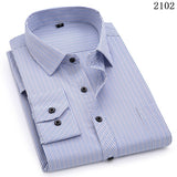Plus Large Size 8XL 7XL 6XL 5XL 4XL Mens Business Casual Long Sleeved Shirt Classic Striped Male Social Dress Shirts Purple Blue