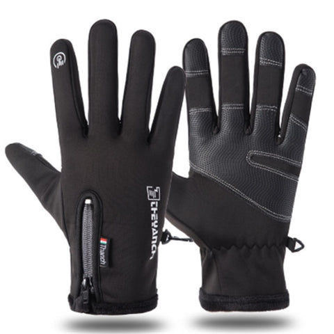 Autumn and winter zipper outdoor sports riding gloves warm windproof waterproof gloves touch screen gloves men and women gloves