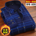 2021 Winter Mens Fashion Warm Long Sleeve Plaid Shirt Thick Fleece Lined Soft Casual Flannel Warm Dress Shirt Plus Size 5XL 6XL