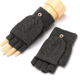 2020 Winter Warm Thickening Wool Gloves Knitted Flip Fingerless Exposed Finger Thick Gloves Without Fingers Mittens Glove Women